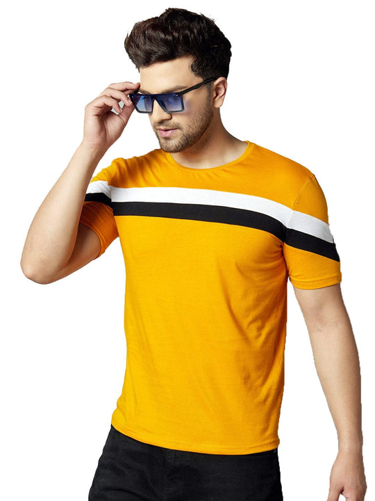 Adro Men’s Round Neck T-Shirt | 95% Cotton 5% Lycra | Trendy Look