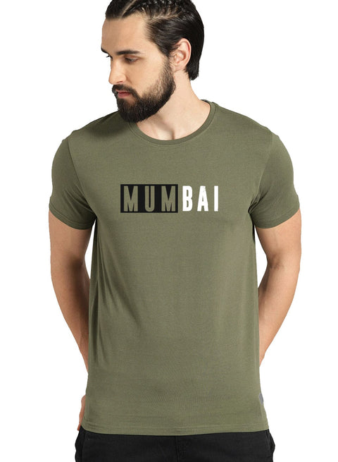 Buy Black Mumbai Mens Printed T-Shirts ADRO