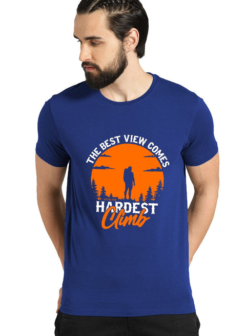 Adro Mens Hardest Climb Printed Cotton T-Shirt - ADRO Fashion