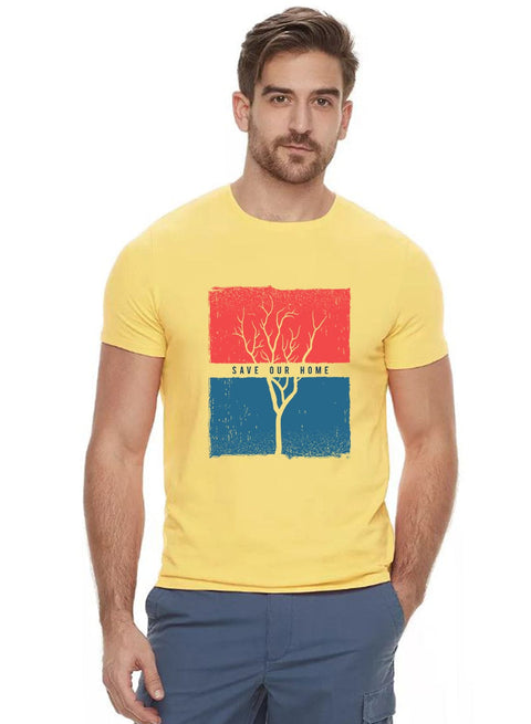 Adro Mens Save our home Printed Cotton T-Shirt - ADRO Fashion